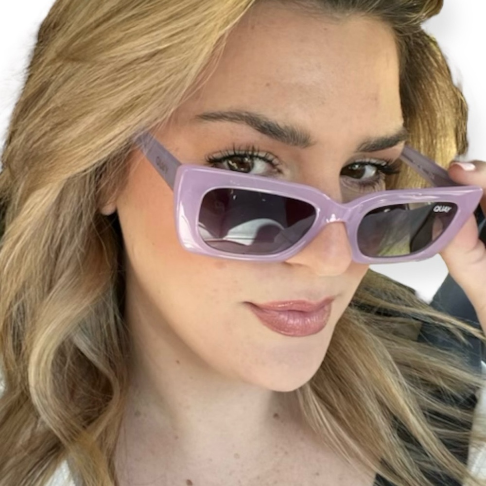 QUAY The DL Sunglasses Purple Frame Grey Lenses Retro Unisex NWT